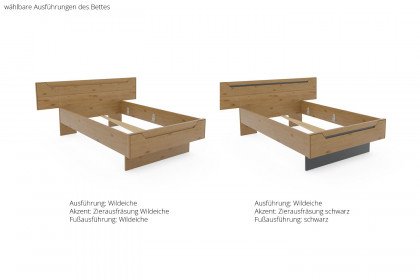 Incasa Onema von Decker - Massivholzbett mit breitem Kopfteil Wildeiche geölt