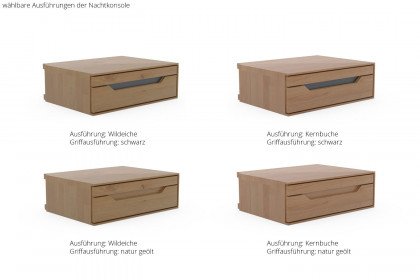 Incasa Onema von Decker - Massivholzbett mit breitem Kopfteil Wildeiche geölt