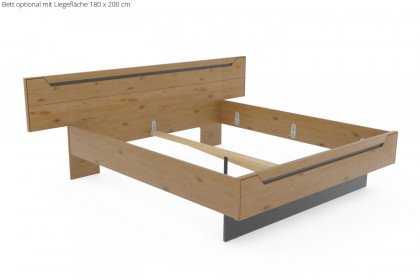Incasa Onema von Decker - Massivholzbett mit breitem Kopfteil Wildeiche geölt