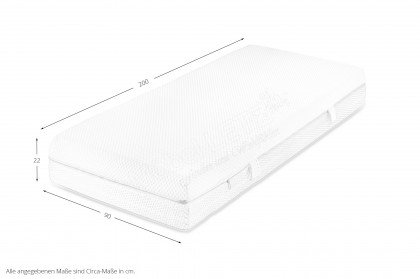 Princess 1000 von Hemafa - Kaltschaum-Matratze Gel-Art 90 x 200 cm fest