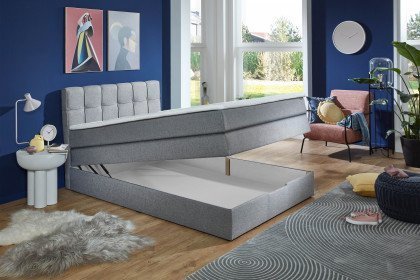 Luca II von Sofa-Team - Boxspringbett in Hellgrau