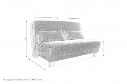 Gina von Sofa-Team - Schlafsofa 140 in Anthrazit