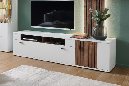 Morella von IDEAL Möbel - Lowboard weiß mit Eiche Ribbeck