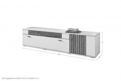 Morella von IDEAL Möbel - Lowboard weiß mit Eiche Ribbeck