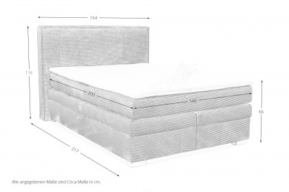 Arabella-Dream von Jockenhöfer - Boxspringbett 140 taupe