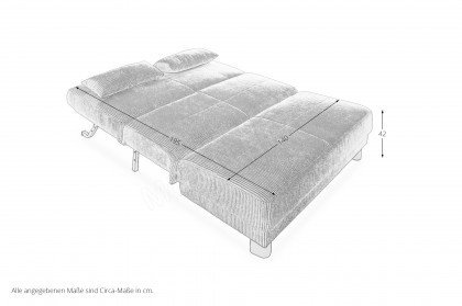 Gina von Sofa-Team - Schlafsofa 140 in Beige-Grau