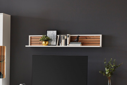 Morella von IDEAL Möbel - Wandboard in Weiß mit Eichenabsetzung