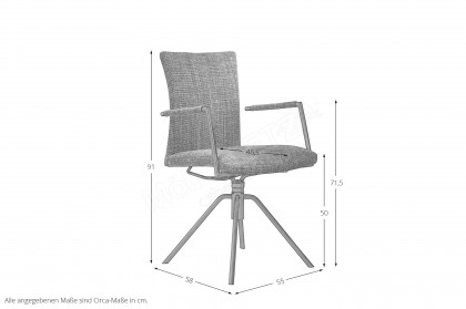 Helmond von Musterring - Polsterstuhl in Grau-Anthrazit