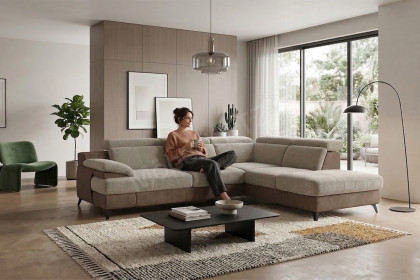 Titus-LE26 von COTTA - Polsterecke Variante rechts rabbit-savannah