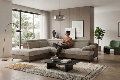 Titus-LE26 von COTTA - Polsterecke Variante links rabbit-savannah