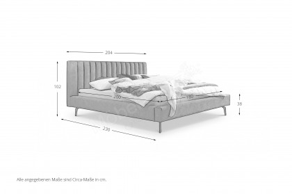 Como von DONE.® - Polsterbett anthracite