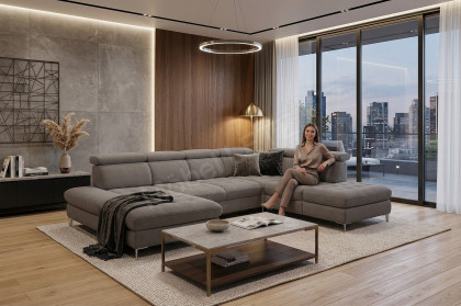 Carolina C XC von Poco - XXL-Sofa rechts taupe