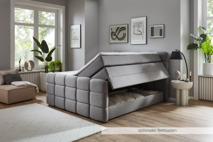 Lugano-Dream von Sofa-Team - System-Boxspringbett in Hellgrau mit Fußteil