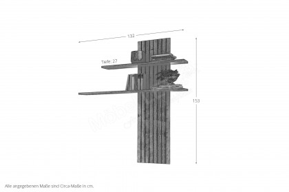 Morella von IDEAL Möbel - Wandboard weiß/ Eiche inklusive Beleuchtung