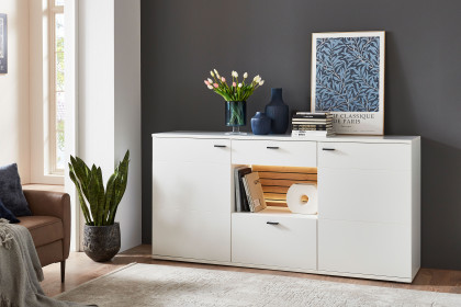 Morella von IDEAL Möbel - Sideboard weiß mit Eiche Ribbeck