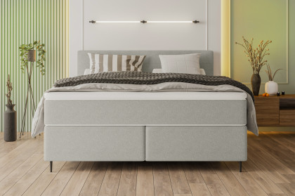 BX-LE-01 von SW KOLLEKTION - Boxspringbett hellgrau