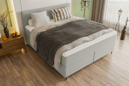 BX-LE-01 von SW KOLLEKTION - Boxspringbett hellgrau