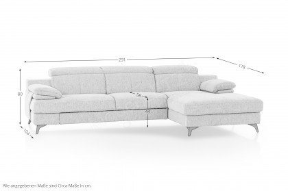 Titus-LE26 von COTTA - Polsterecke Variante rechts graphite