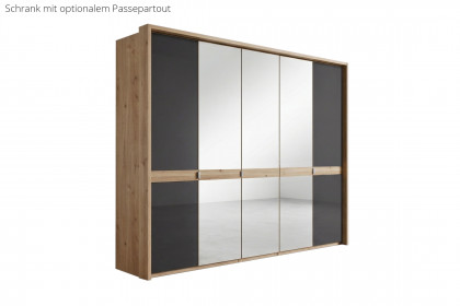 Sevilla von Wiemann - Schrank 250 Eiche - Graphitglas - Spiegel