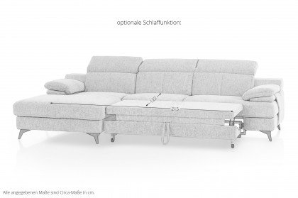 Titus-LE26 von COTTA - Ecksofa Variante links silver