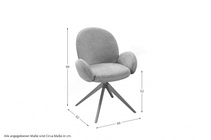 Onae von Akante - Armlehnenstuhl anthrazit/ mattschwarz