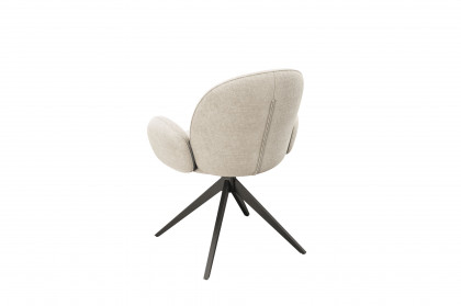 Onae von Akante - Armlehnenstuhl in Off-White & Mattschwarz