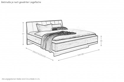 Sevilla von Wiemann - Bett 160x200 cm Bianco-Eiche - graphit