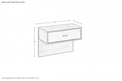 Sevilla von Wiemann - Bett 160x200 cm Bianco-Eiche - graphit