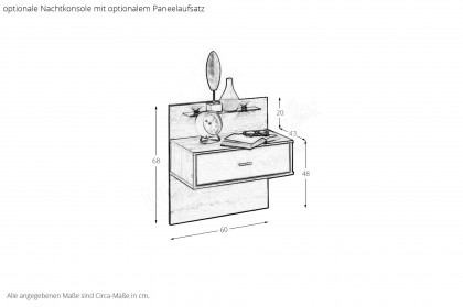 Sevilla von Wiemann - Bett 160x200 cm Bianco-Eiche - graphit
