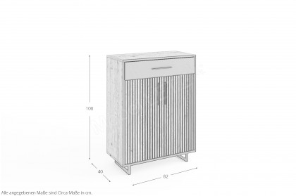 Bella-Foyer von Elfo Möbel - Schuhkommode in Eiche und Schwarz