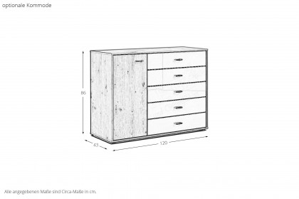 Sevilla von Wiemann - Schlafzimmer-Set Bianco-Eiche - graphit