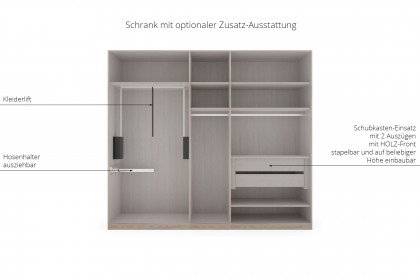 Sevilla von Wiemann - Schlafzimmer-Set Bianco-Eiche - graphit