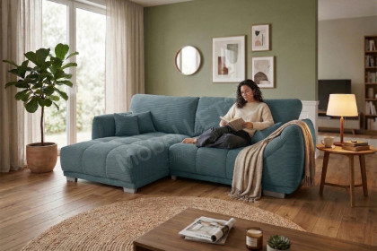 Modell 248 II von Sofa-Team - Polstergarnitur Variante links petrol