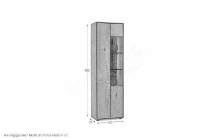 Vala von Hartmann - Vitrine 0061 aus massiver Kerneiche natur