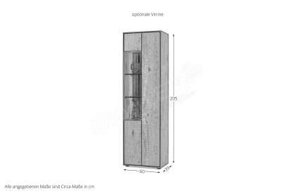 Vala von Hartmann - Vitrine 0061 aus massiver Kerneiche natur