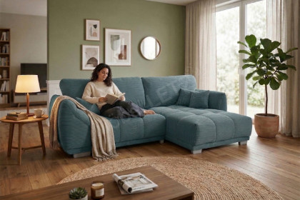 Modell 248 II von Sofa-Team - Polstergarnitur Variante rechts petrol