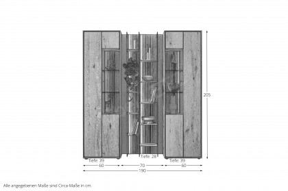 Vala von Hartmann - Wohnwand aus massiver Kerneiche natur