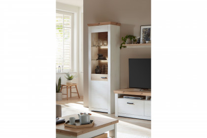 Nizza von IDEAL Möbel - Vitrine Pino Aurelio und Eiche Artisan