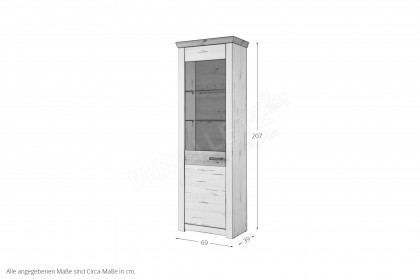 Nizza von IDEAL Möbel - Vitrine Pino Aurelio und Eiche Artisan