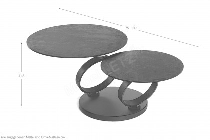 Eolia black von Akante - Couchtisch Keramik zementgrau/ schwarz