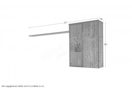 Tessaro-living von Schösswender - Hängeschrank TE 32OR Risseiche/ Samtlack