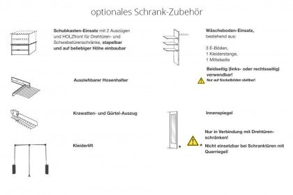 Toben von Wiemann - Schrank Bianco-Eiche teilmassiv - Weißglas