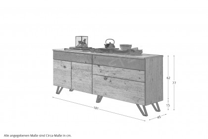 Tessaro-living von Schösswender - Sideboard TE 30R Risseiche/ Samtlack