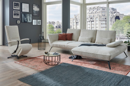 Apex Plus von Poco - Ecksofa rechts creme