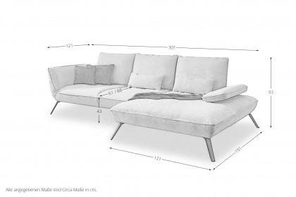 Apex Plus von Poco - Ecksofa rechts creme