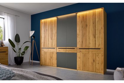 Incasa Onema von Decker - Drehtürenschrank mit Glasakzenten in Anthrazit