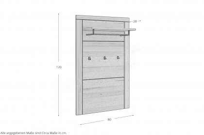 Brest von Elfo Möbel - Garderobenpaneel in Kernbuche