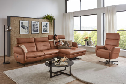 Manu-LE26 von Polsteria - Polsterecke rechts cognac