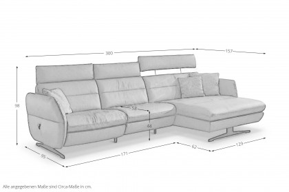 Manu-LE26 von Polsteria - Polsterecke rechts cognac