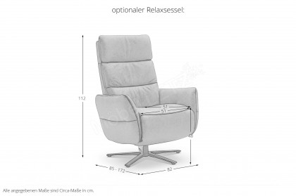 Manu-LE26 von Polsteria - Polsterecke rechts cognac